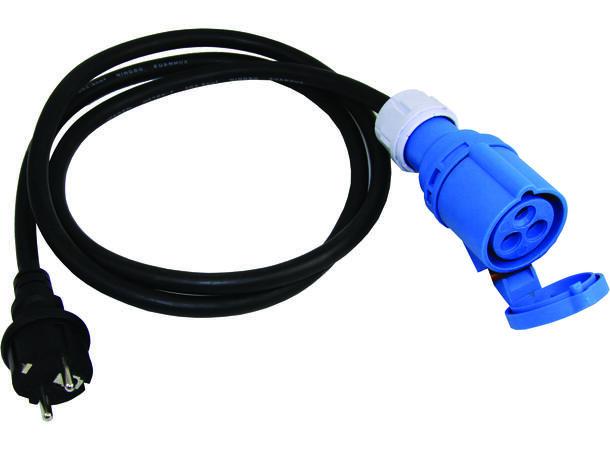 Overgangskabel 16a 0,5m CEE hun - Schuko han
