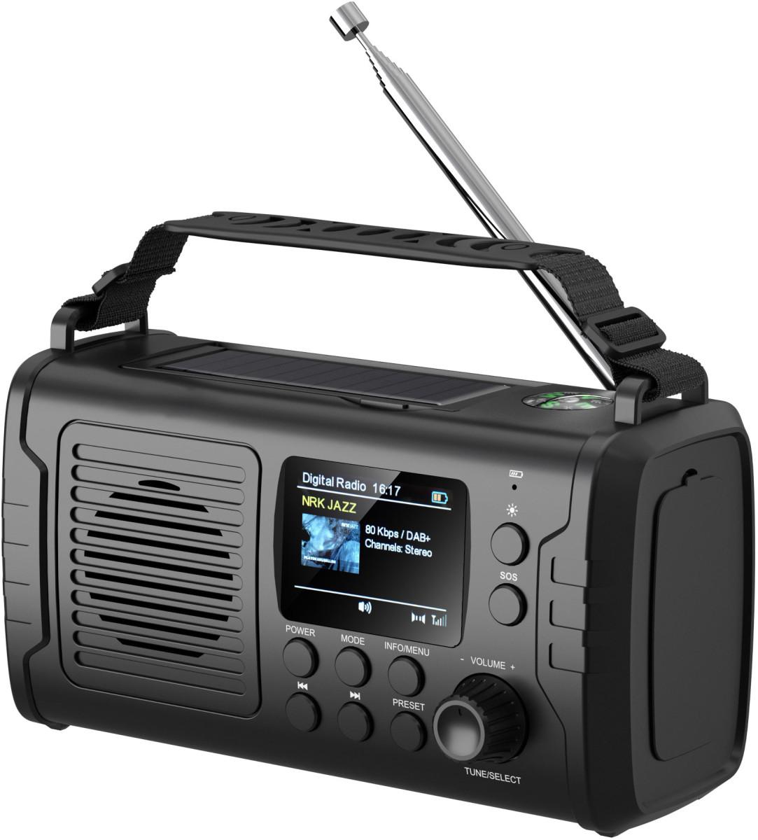 Nødradio/Beredskapsradio DAB+ m/sveiv og solcelle
