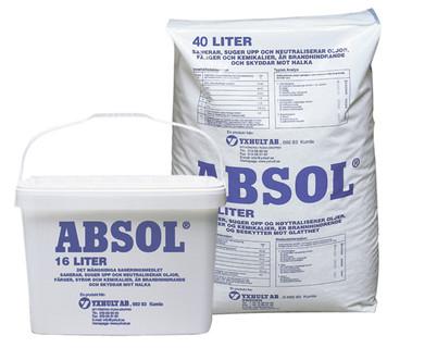 Absol oljeabsorber i sekk, 40l/16kg