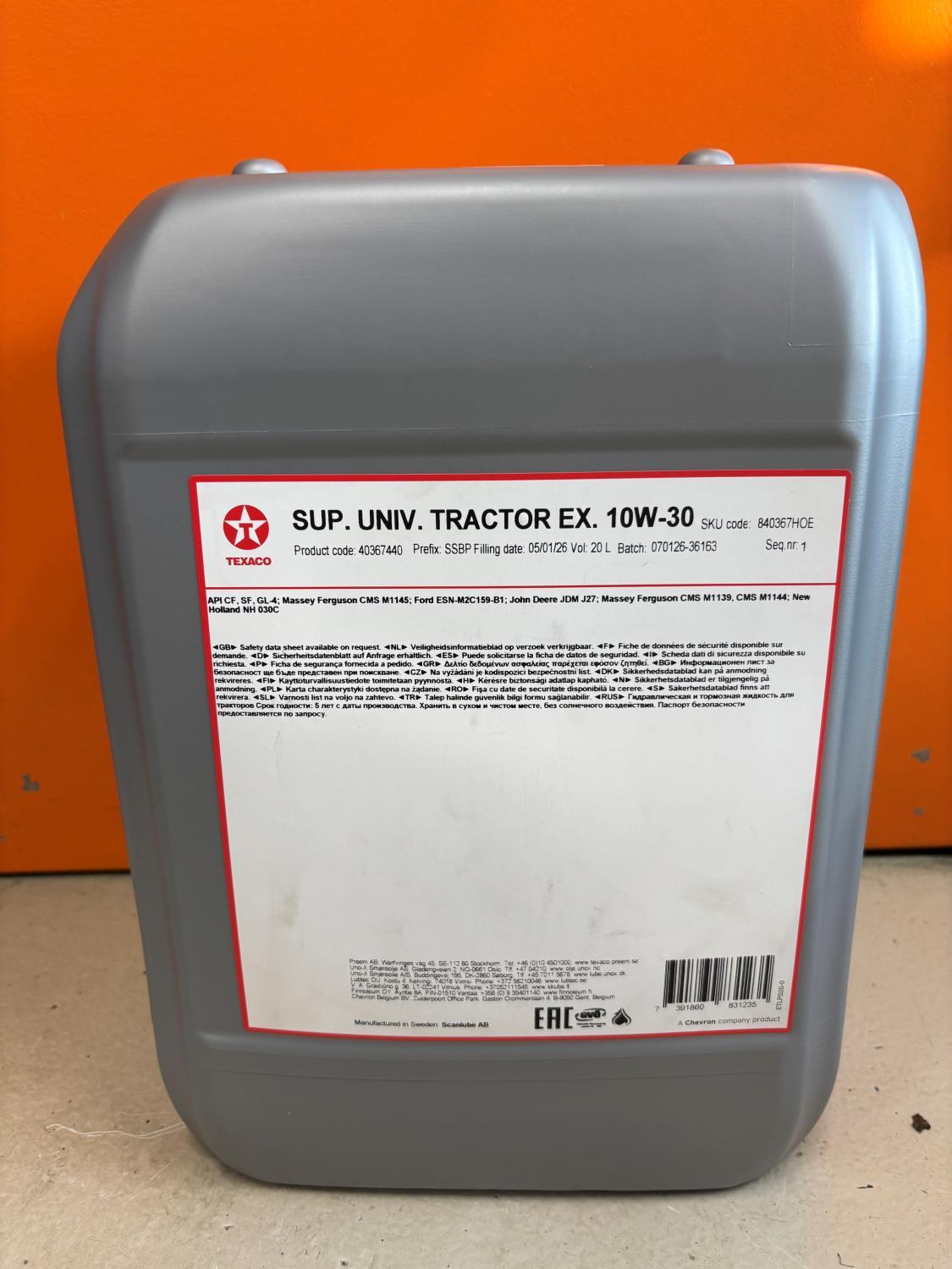 Universalolje/kombiolje 10w30, 20 liter